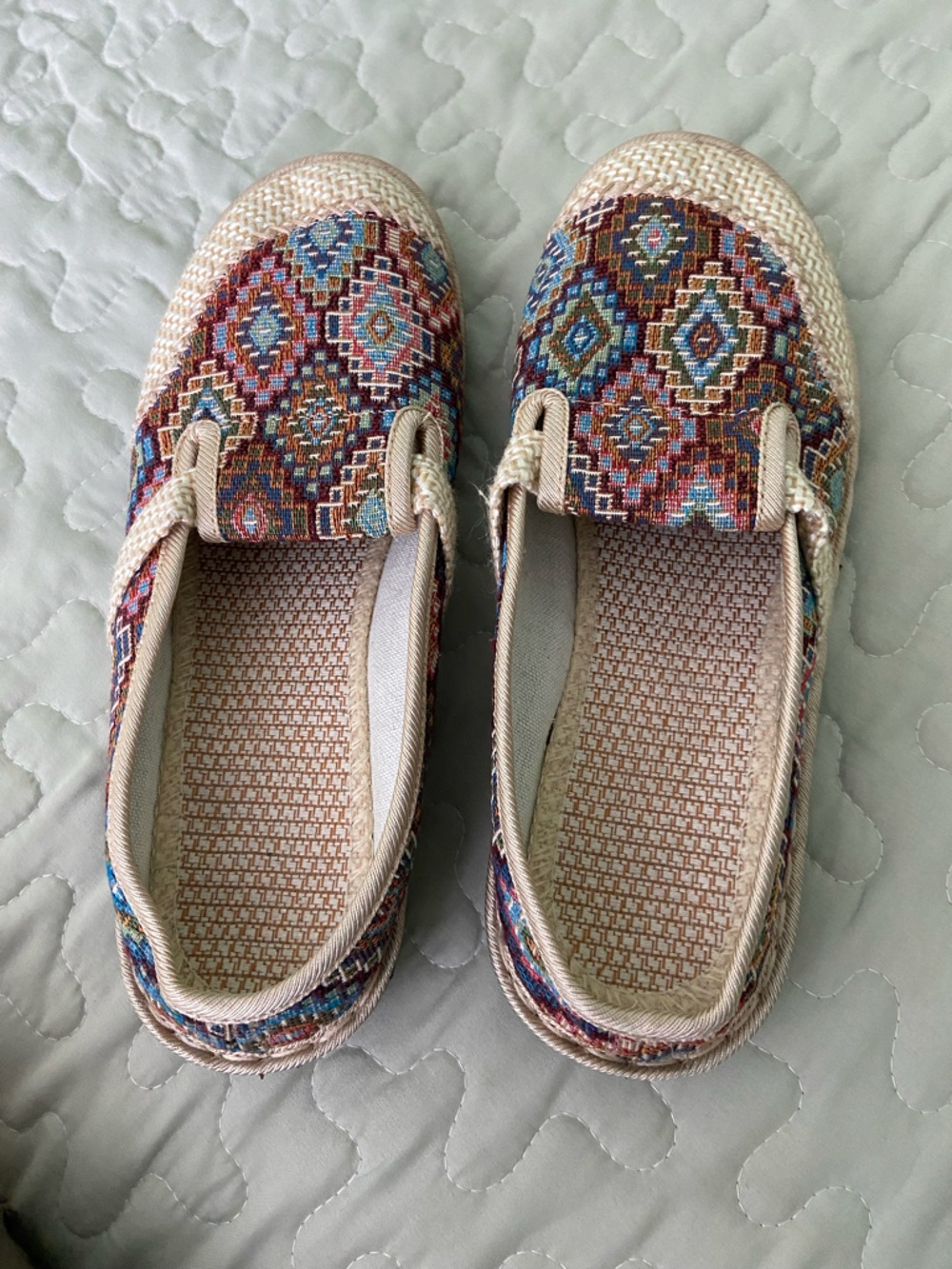 Women's Multicolor Woven Slip-On Flats